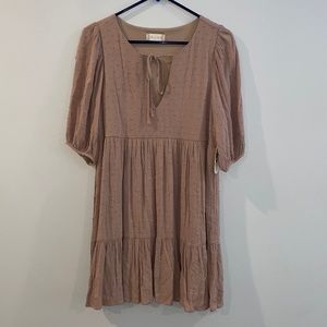 Altar'd State Boho Warm Taupe Midi Flowy Dress NWT